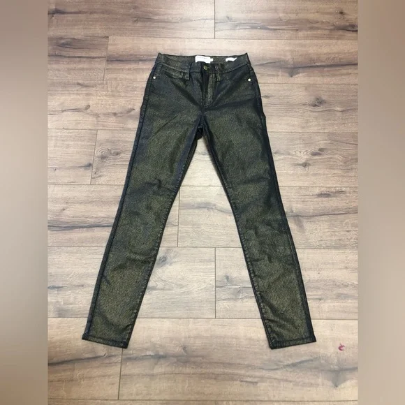 FRAME DENIM LE HIGH SKINNY COATED HIGH WAISTED JEANS SIZE 26 - Picture 3 of 9